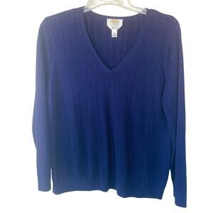 Talbots Size 1X Pima Cotton Cable knit pullover sweater